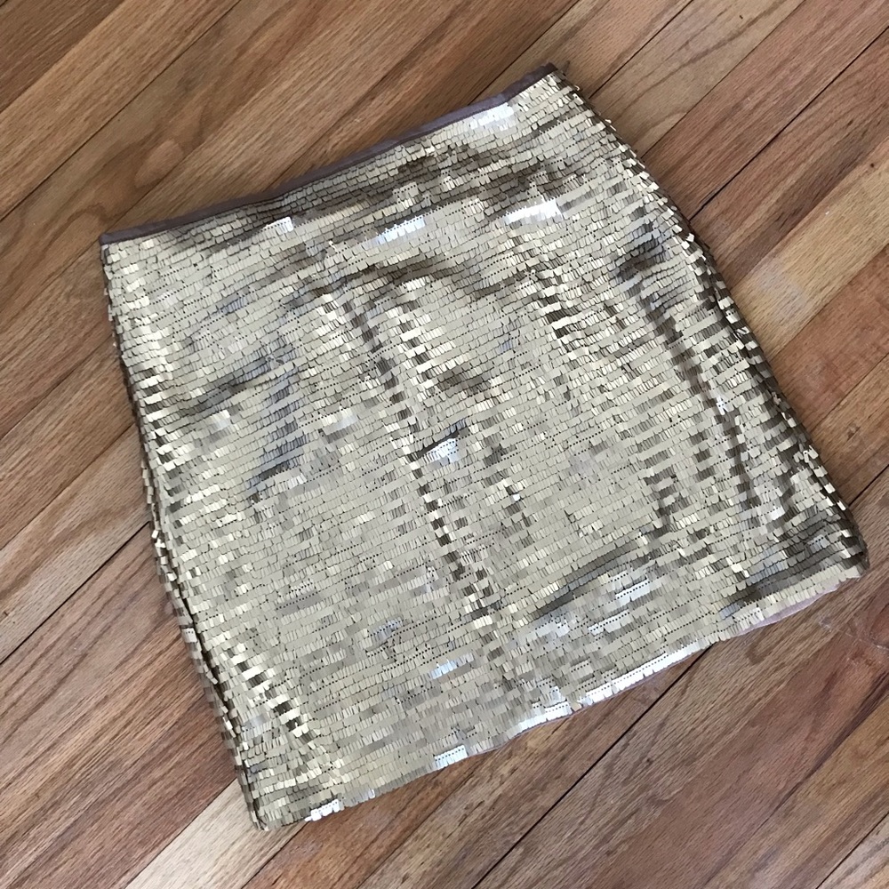 H&M gold sequin mini skirt!